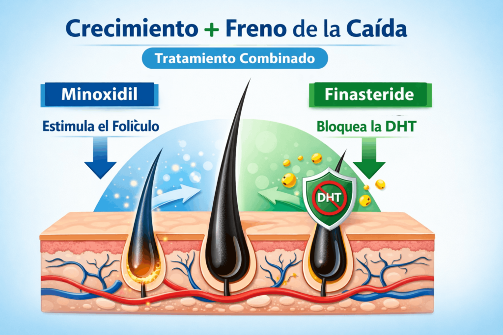 resultados reales minoxidil y finasteride juntos