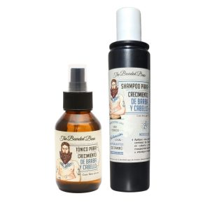 Tónico de crecimiento (5%) y shampoo con Minoxidil (10%)